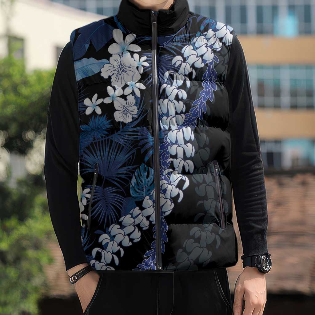 Polu Aloha Hawaii Lei Sleeveless Puffer Jacket Tropical Flowers Elegant Vibe - Polynesian Pride