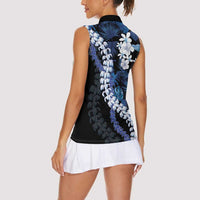 Polu Aloha Hawaii Lei Women Sleeveless Polo Shirt Tropical Flowers Elegant Vibe - Polynesian Pride