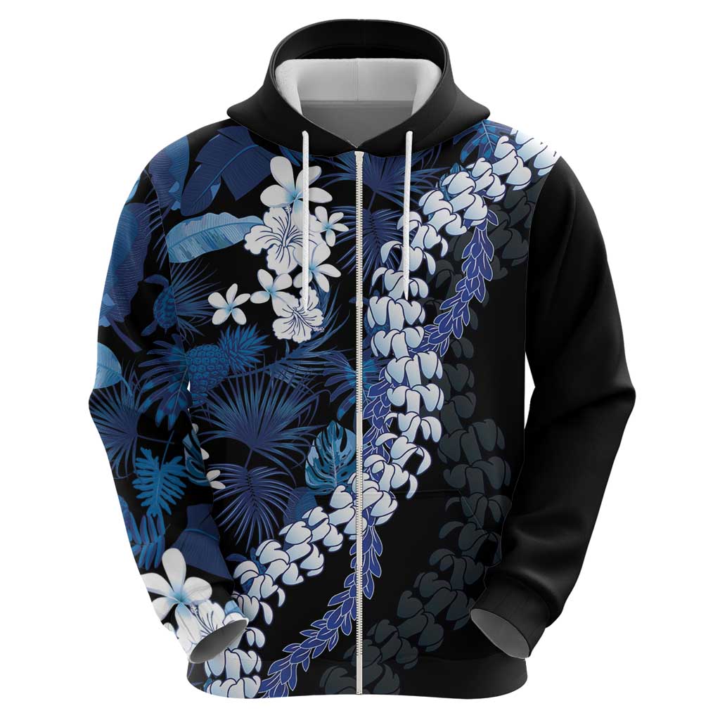 Polu Aloha Hawaii Lei Zip Hoodie Tropical Flowers Elegant Vibe - Polynesian Pride