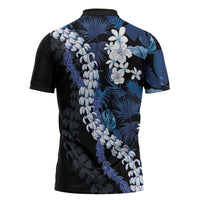 Polu Aloha Hawaii Lei Zipper Polo Shirt Tropical Flowers Elegant Vibe - Polynesian Pride