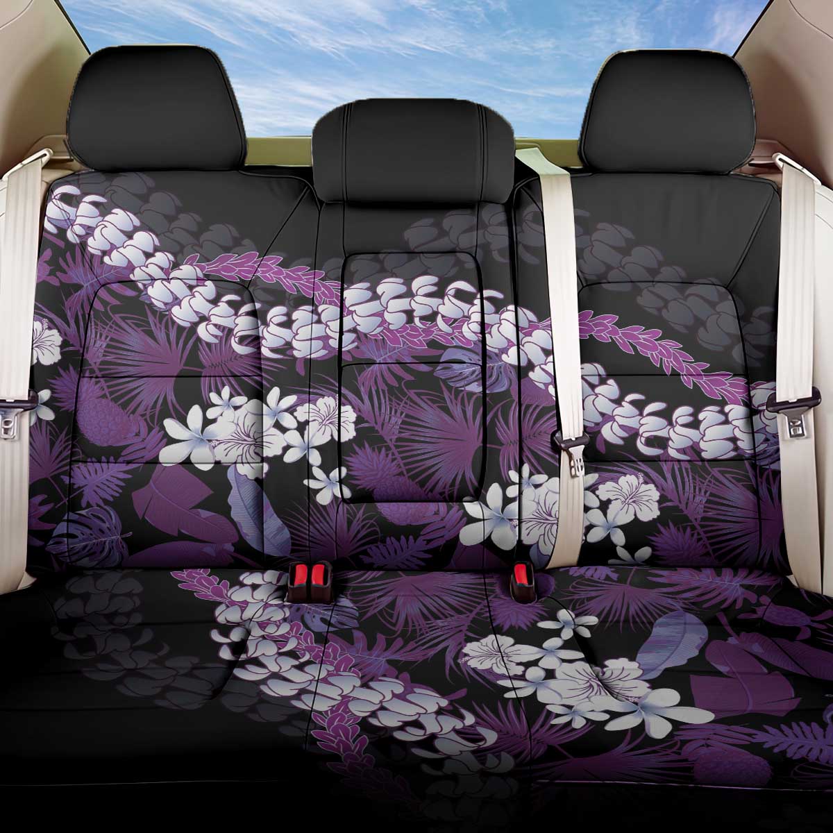 Poni Aloha Hawaii Lei Back Car Seat Cover Tropical Flowers Elegant Vibe - Polynesian Pride