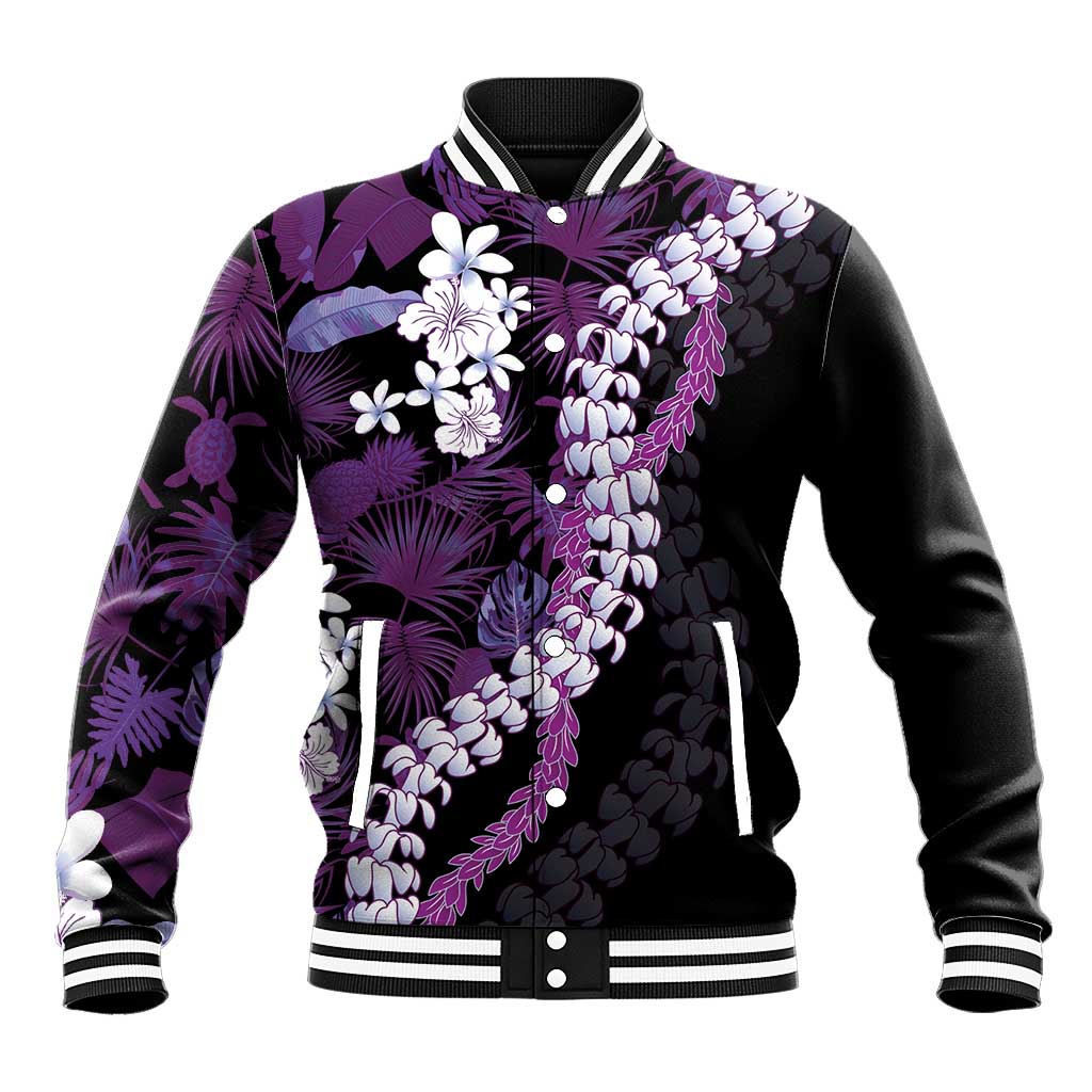 Poni Aloha Hawaii Lei Baseball Jacket Tropical Flowers Elegant Vibe - Polynesian Pride