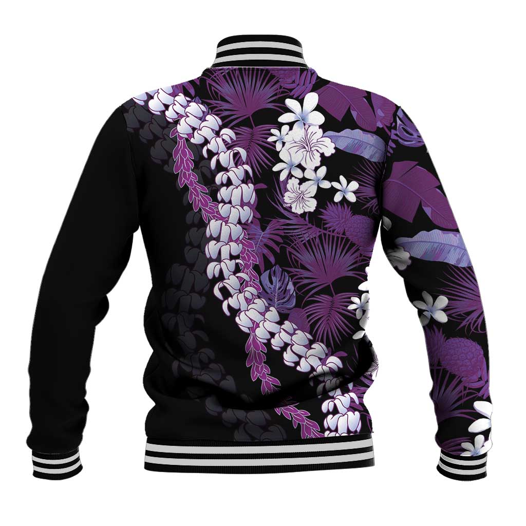 Poni Aloha Hawaii Lei Baseball Jacket Tropical Flowers Elegant Vibe - Polynesian Pride