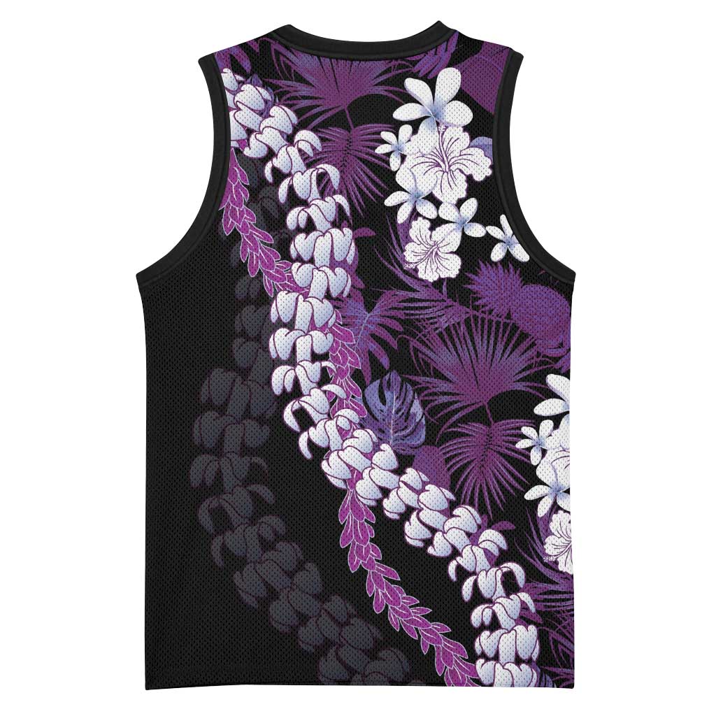 Poni Aloha Hawaii Lei Basketball Jersey Tropical Flowers Elegant Vibe - Polynesian Pride