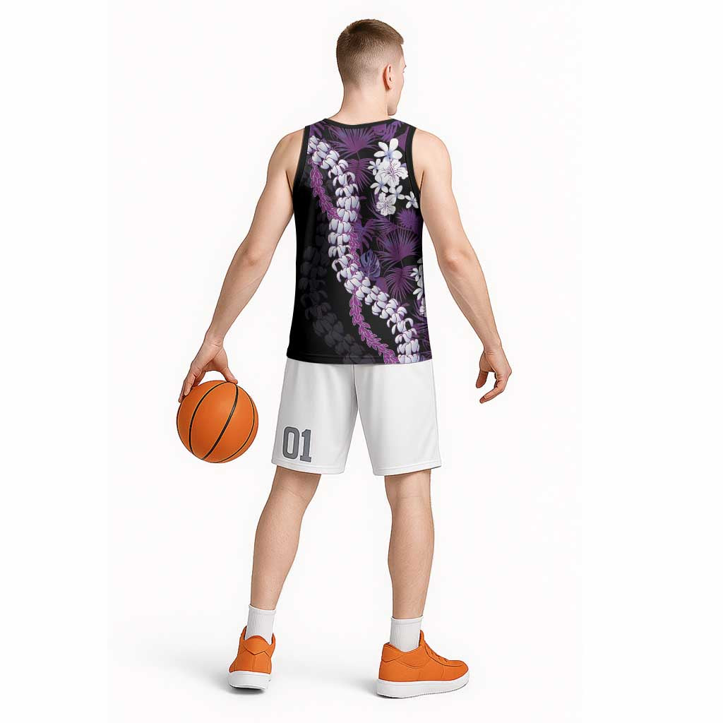 Poni Aloha Hawaii Lei Basketball Jersey Tropical Flowers Elegant Vibe - Polynesian Pride