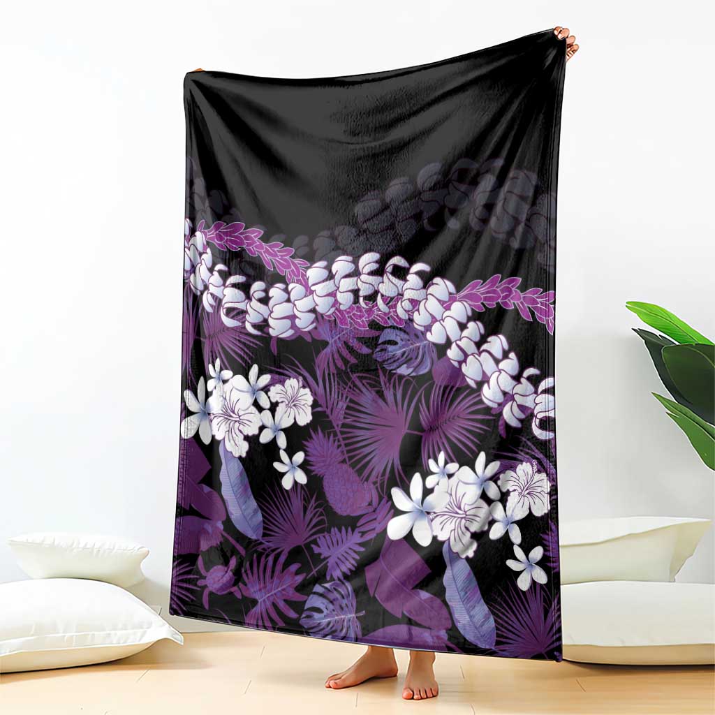 Poni Aloha Hawaii Lei Blanket Tropical Flowers Elegant Vibe - Polynesian Pride