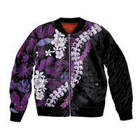 Poni Aloha Hawaii Lei Bomber Jacket Tropical Flowers Elegant Vibe - Polynesian Pride