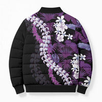 Poni Aloha Hawaii Lei Bomber Puffer Jacket Tropical Flowers Elegant Vibe - Polynesian Pride