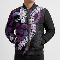 Poni Aloha Hawaii Lei Bomber Puffer Jacket Tropical Flowers Elegant Vibe - Polynesian Pride