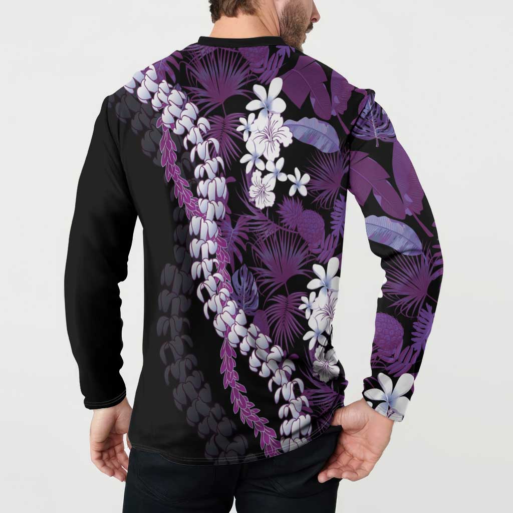 Poni Aloha Hawaii Lei Button Sweatshirt Tropical Flowers Elegant Vibe - Polynesian Pride