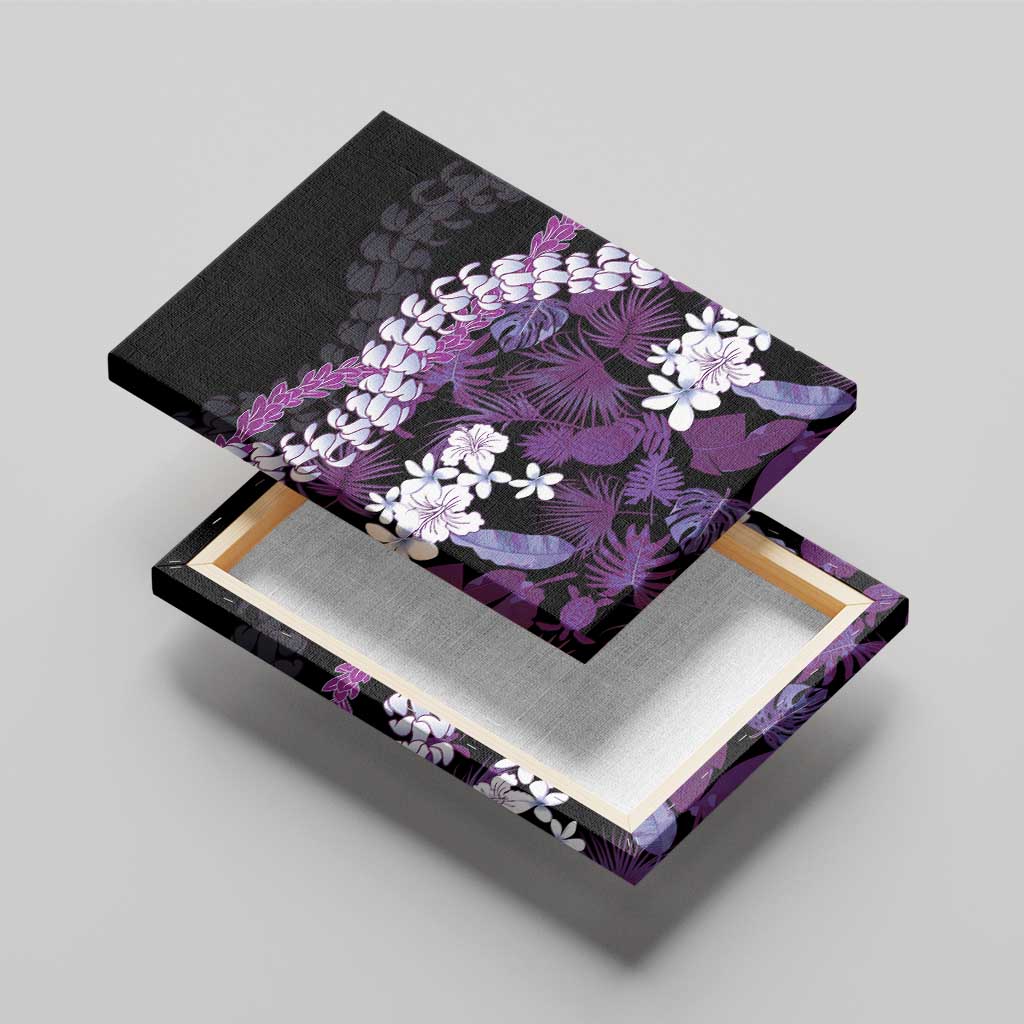 Poni Aloha Hawaii Lei Canvas Wall Art Tropical Flowers Elegant Vibe - Polynesian Pride