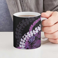 Poni Aloha Hawaii Lei Ceramic Mug Tropical Flowers Elegant Vibe - Polynesian Pride