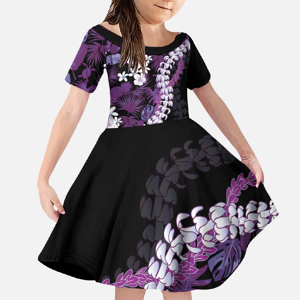 Poni Aloha Hawaii Lei Family Matching Mermaid Dress and Hawaiian Shirt Tropical Flowers Elegant Vibe - Polynesian Pride