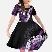 Poni Aloha Hawaii Lei Family Matching Off The Shoulder Long Sleeve Dress and Hawaiian Shirt Tropical Flowers Elegant Vibe - Polynesian Pride