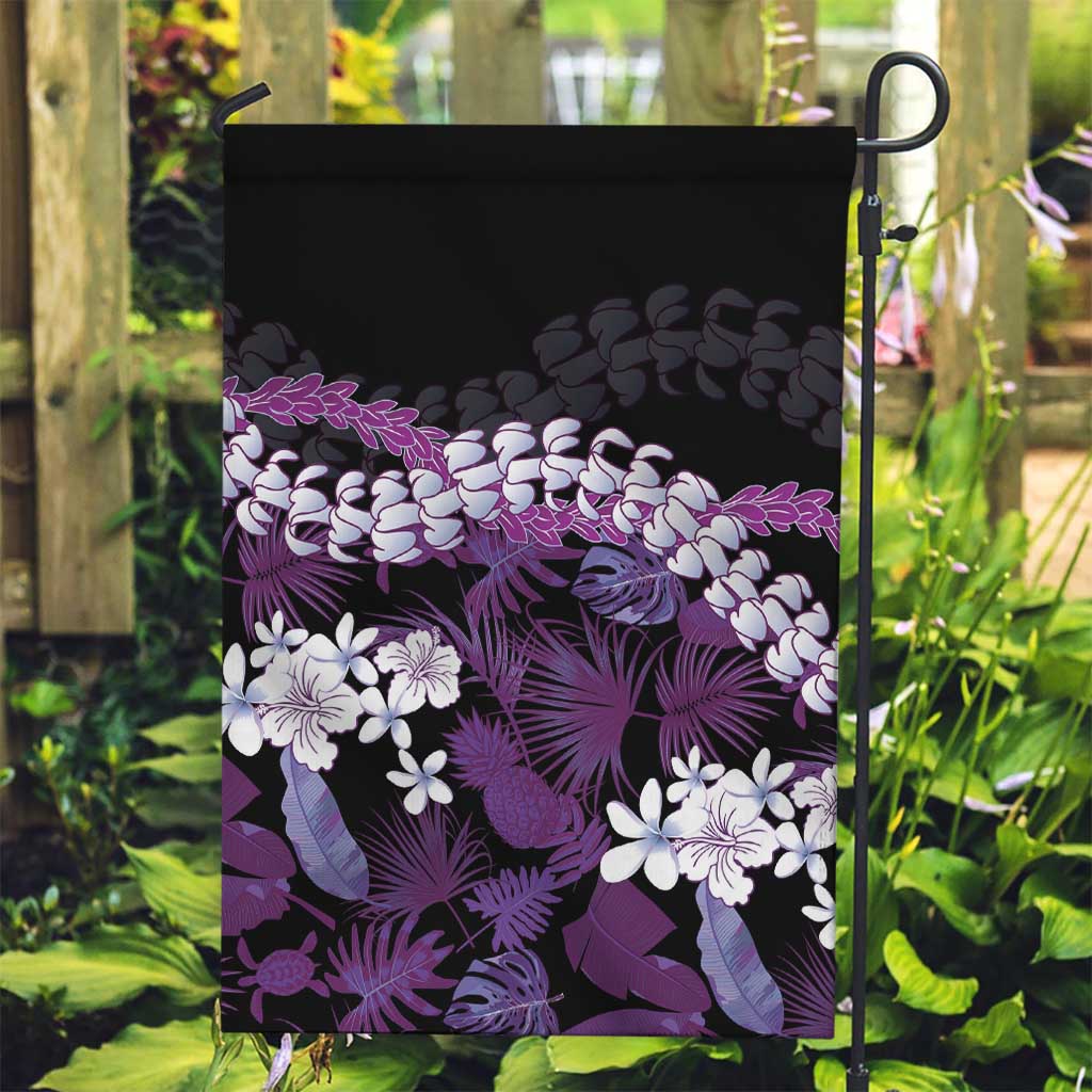Poni Aloha Hawaii Lei Garden Flag Tropical Flowers Elegant Vibe - Polynesian Pride