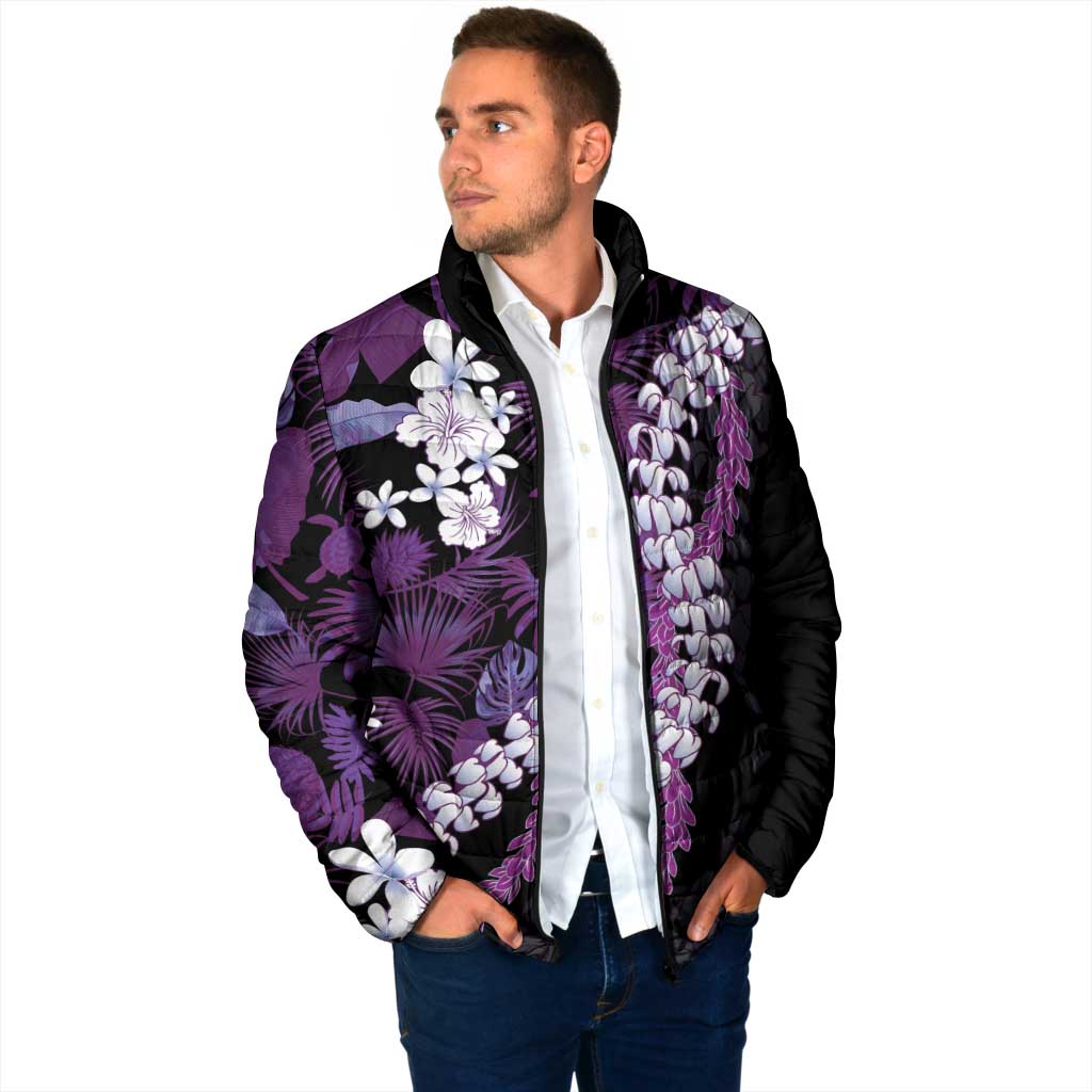 Poni Aloha Hawaii Lei Padded Jacket Tropical Flowers Elegant Vibe - Polynesian Pride