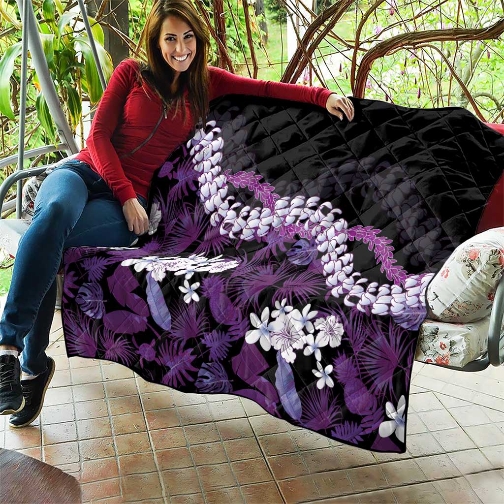 Poni Aloha Hawaii Lei Quilt Tropical Flowers Elegant Vibe - Polynesian Pride
