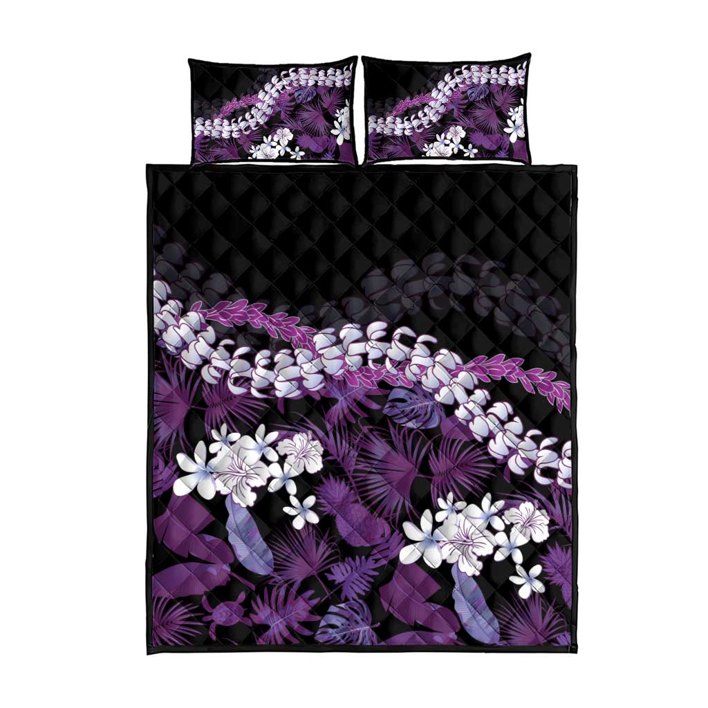Poni Aloha Hawaii Lei Quilt Bed Set Tropical Flowers Elegant Vibe - Polynesian Pride