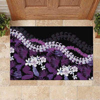 Poni Aloha Hawaii Lei Rubber Doormat Tropical Flowers Elegant Vibe - Polynesian Pride