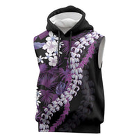 Poni Aloha Hawaii Lei Sleeveless Hoodie Tropical Flowers Elegant Vibe - Polynesian Pride