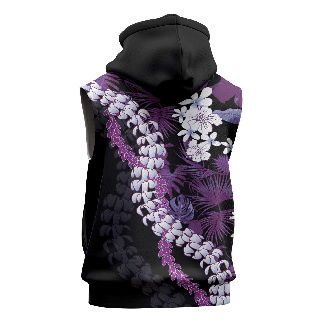 Poni Aloha Hawaii Lei Sleeveless Zip Hoodie Tropical Flowers Elegant Vibe - Polynesian Pride