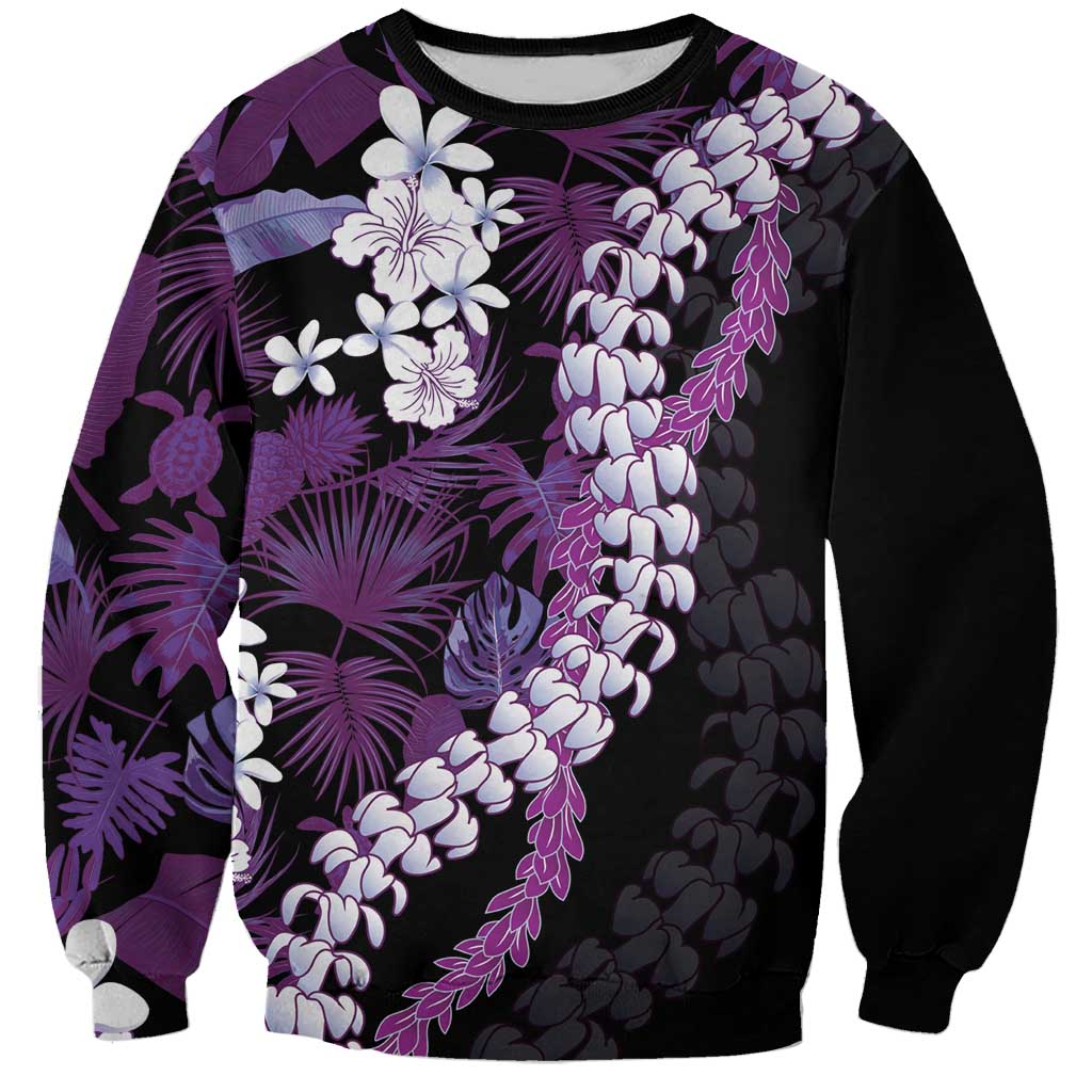 Poni Aloha Hawaii Lei Sweatshirt Tropical Flowers Elegant Vibe - Polynesian Pride