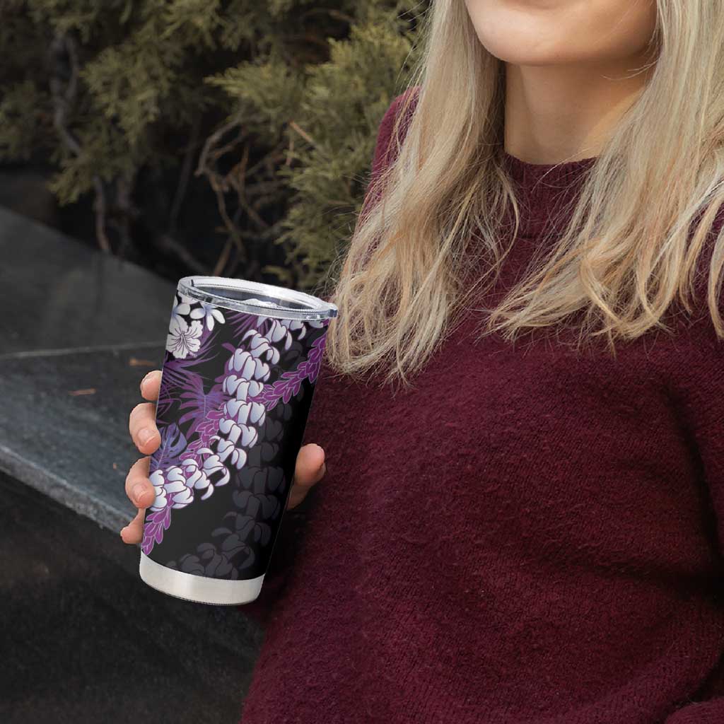 Poni Aloha Hawaii Lei Tumbler Cup Tropical Flowers Elegant Vibe - Polynesian Pride