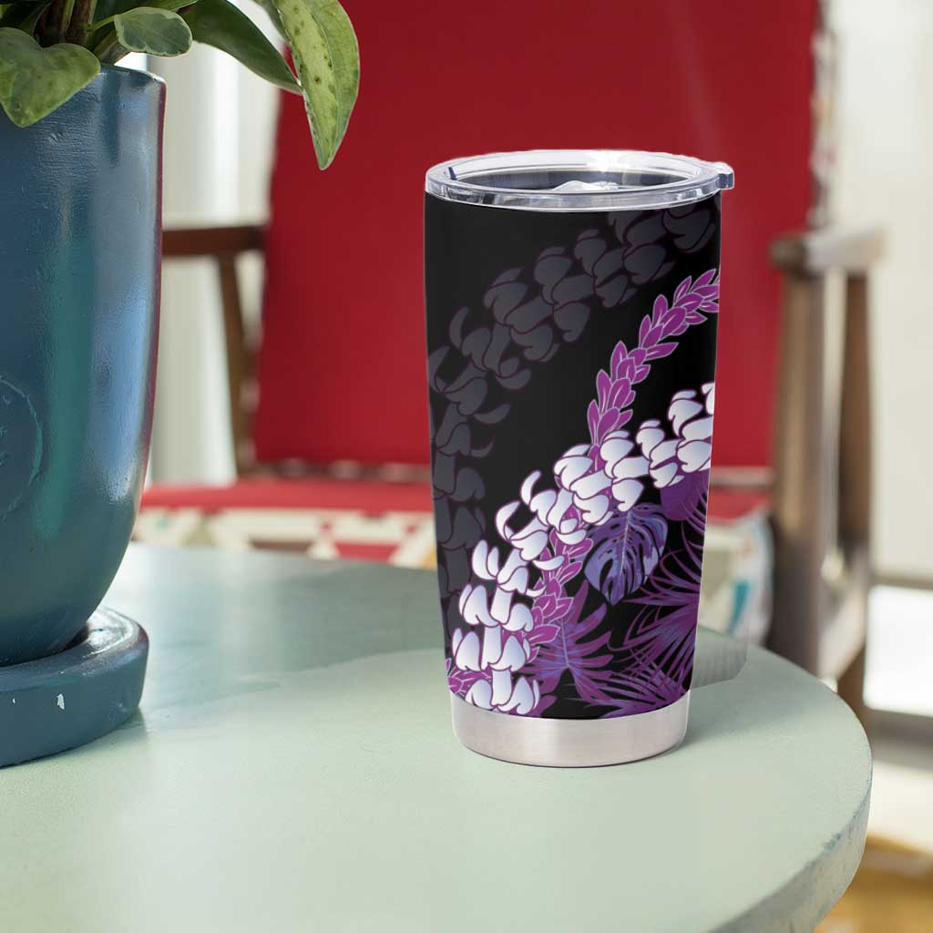 Poni Aloha Hawaii Lei Tumbler Cup Tropical Flowers Elegant Vibe - Polynesian Pride