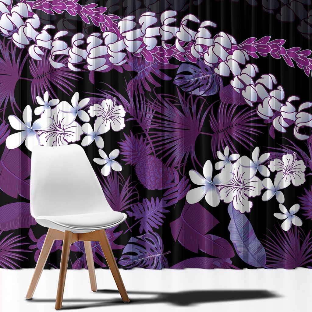 Poni Aloha Hawaii Lei Window Curtain Tropical Flowers Elegant Vibe - Polynesian Pride