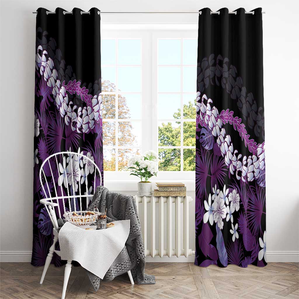 Poni Aloha Hawaii Lei Window Curtain Tropical Flowers Elegant Vibe - Polynesian Pride