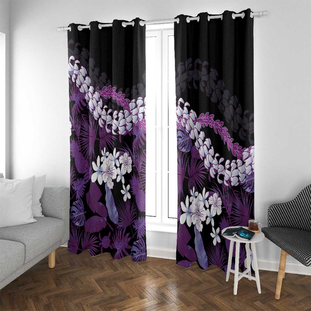 Poni Aloha Hawaii Lei Window Curtain Tropical Flowers Elegant Vibe - Polynesian Pride