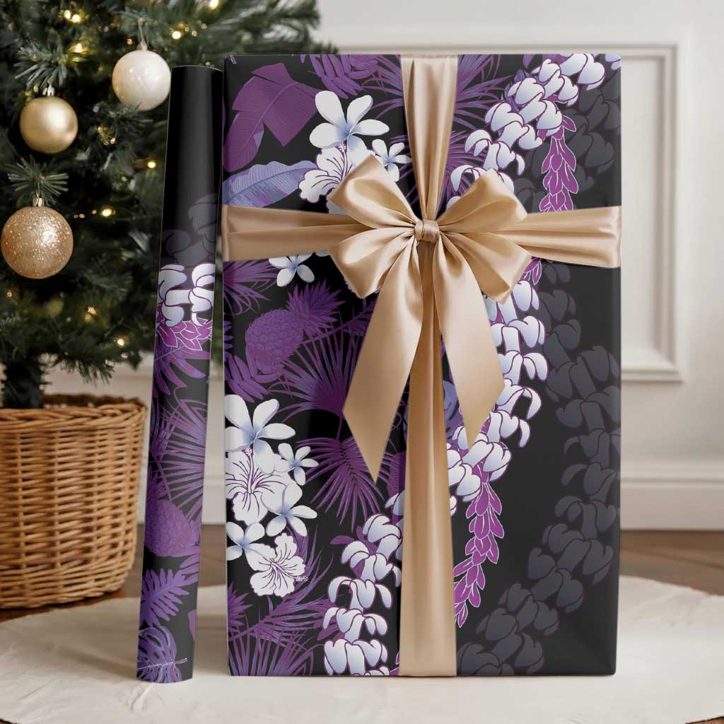 Poni Aloha Hawaii Lei Wrapping Paper Tropical Flowers Elegant Vibe - Polynesian Pride