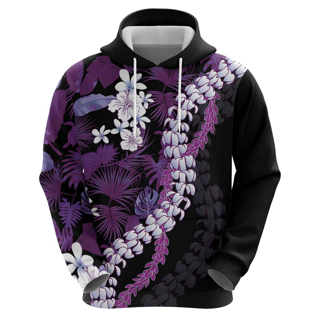 Poni Aloha Hawaii Lei Zip Hoodie Tropical Flowers Elegant Vibe - Polynesian Pride