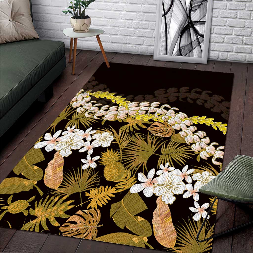 Kula Aloha Hawaii Lei Area Rug Tropical Flowers Elegant Vibe - Polynesian Pride