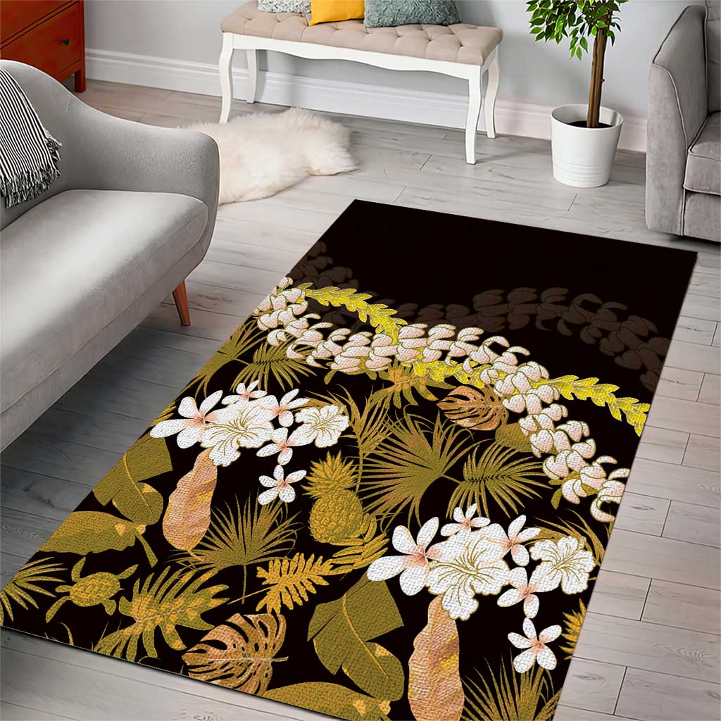 Kula Aloha Hawaii Lei Area Rug Tropical Flowers Elegant Vibe - Polynesian Pride