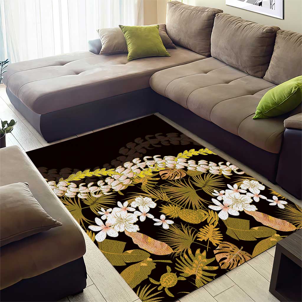 Kula Aloha Hawaii Lei Area Rug Tropical Flowers Elegant Vibe - Polynesian Pride