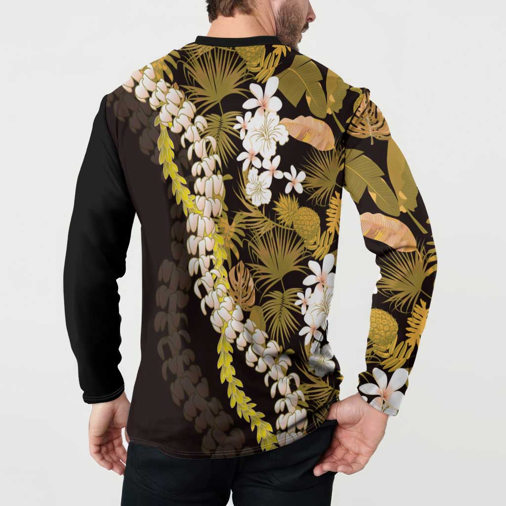 Kula Aloha Hawaii Lei Button Sweatshirt Tropical Flowers Elegant Vibe - Polynesian Pride