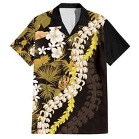 Kula Aloha Hawaii Lei Family Matching Off Shoulder Short Dress and Hawaiian Shirt Tropical Flowers Elegant Vibe - Polynesian Pride
