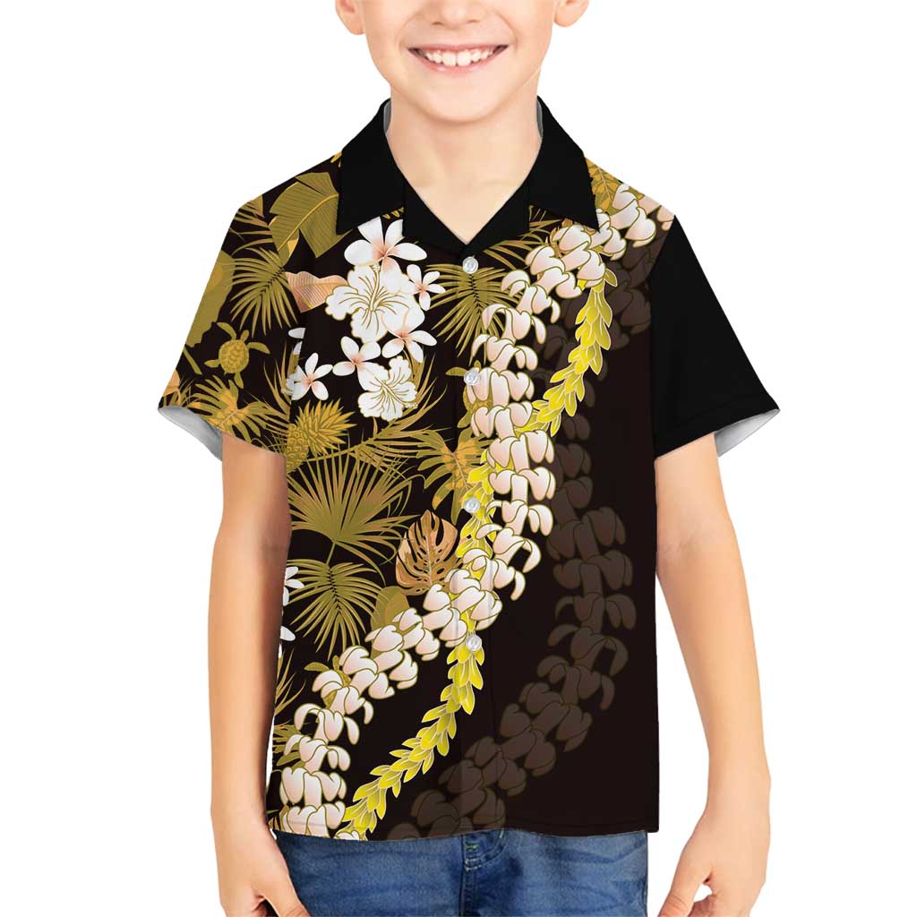 Kula Aloha Hawaii Lei Family Matching Off Shoulder Short Dress and Hawaiian Shirt Tropical Flowers Elegant Vibe - Polynesian Pride
