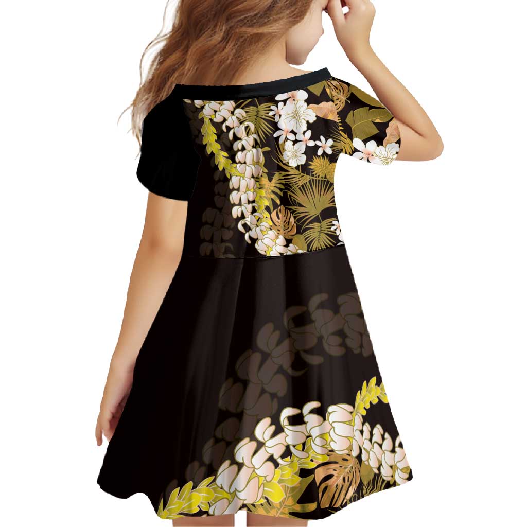 Kula Aloha Hawaii Lei Family Matching Short Sleeve Bodycon Dress and Hawaiian Shirt Tropical Flowers Elegant Vibe - Polynesian Pride