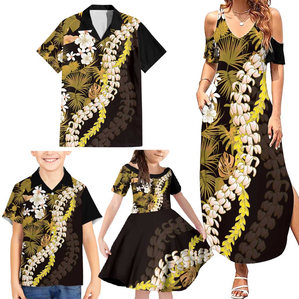 Kula Aloha Hawaii Lei Family Matching Summer Maxi Dress and Hawaiian Shirt Tropical Flowers Elegant Vibe - Polynesian Pride