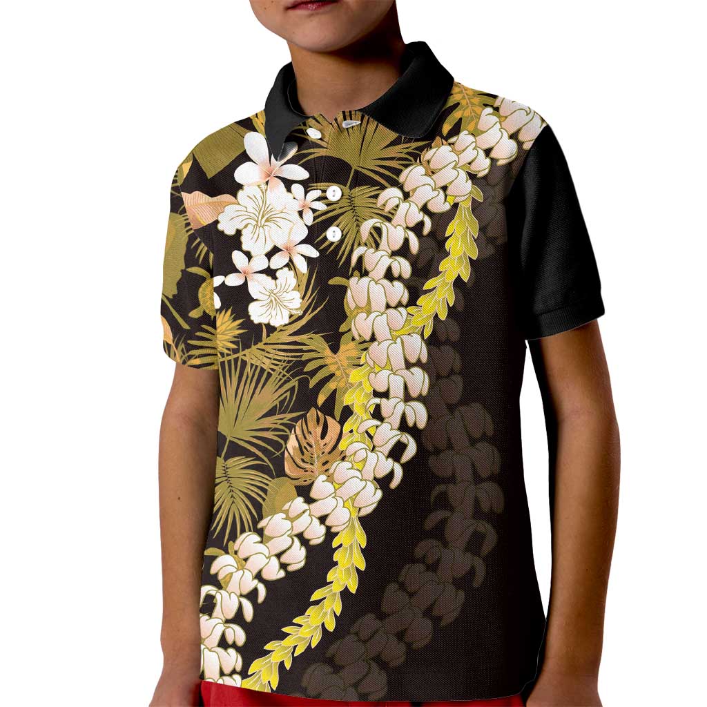 Kula Aloha Hawaii Lei Kid Polo Shirt Tropical Flowers Elegant Vibe - Polynesian Pride