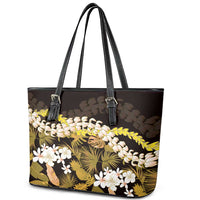 Kula Aloha Hawaii Lei Leather Tote Bag Tropical Flowers Elegant Vibe - Polynesian Pride