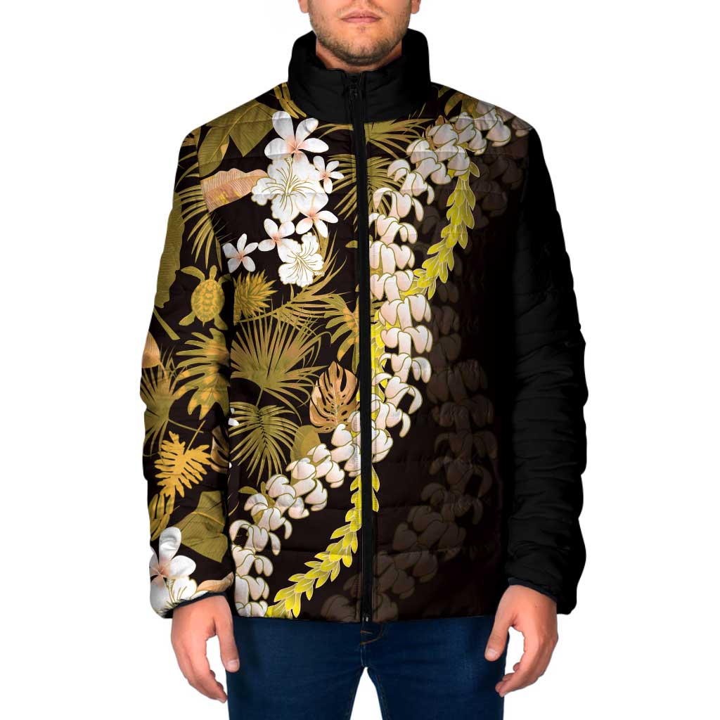 Kula Aloha Hawaii Lei Padded Jacket Tropical Flowers Elegant Vibe - Polynesian Pride