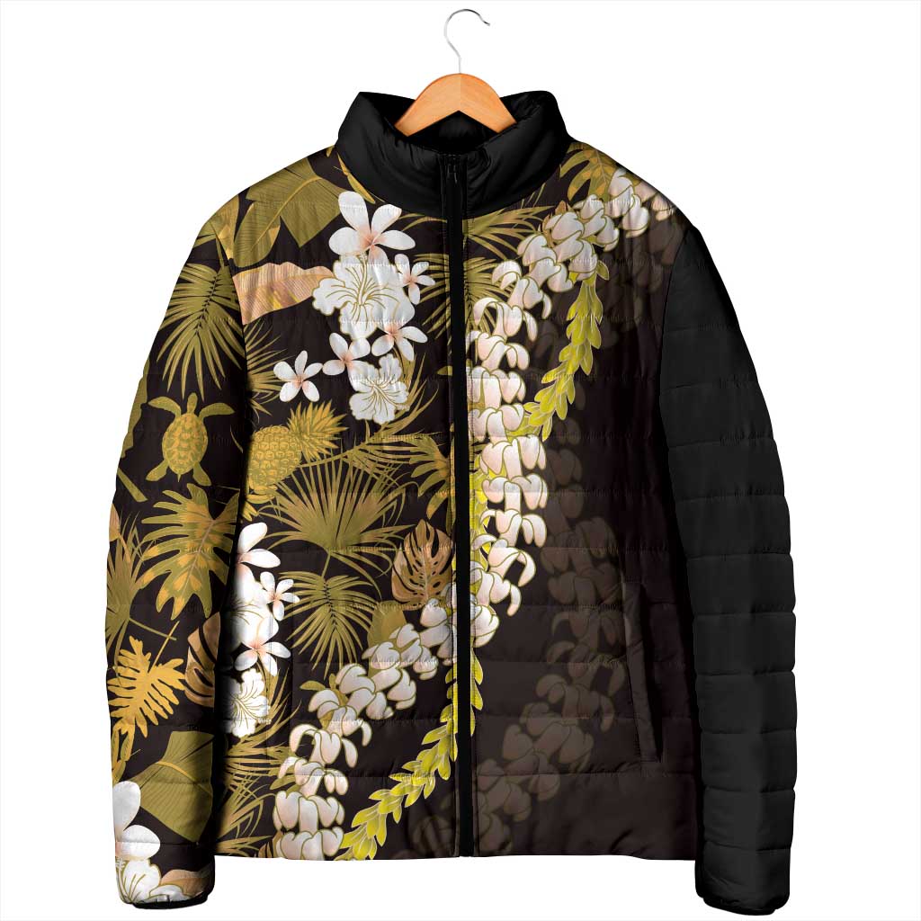 Kula Aloha Hawaii Lei Padded Jacket Tropical Flowers Elegant Vibe - Polynesian Pride