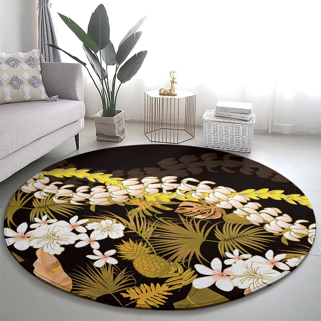 Kula Aloha Hawaii Lei Round Carpet Tropical Flowers Elegant Vibe - Polynesian Pride