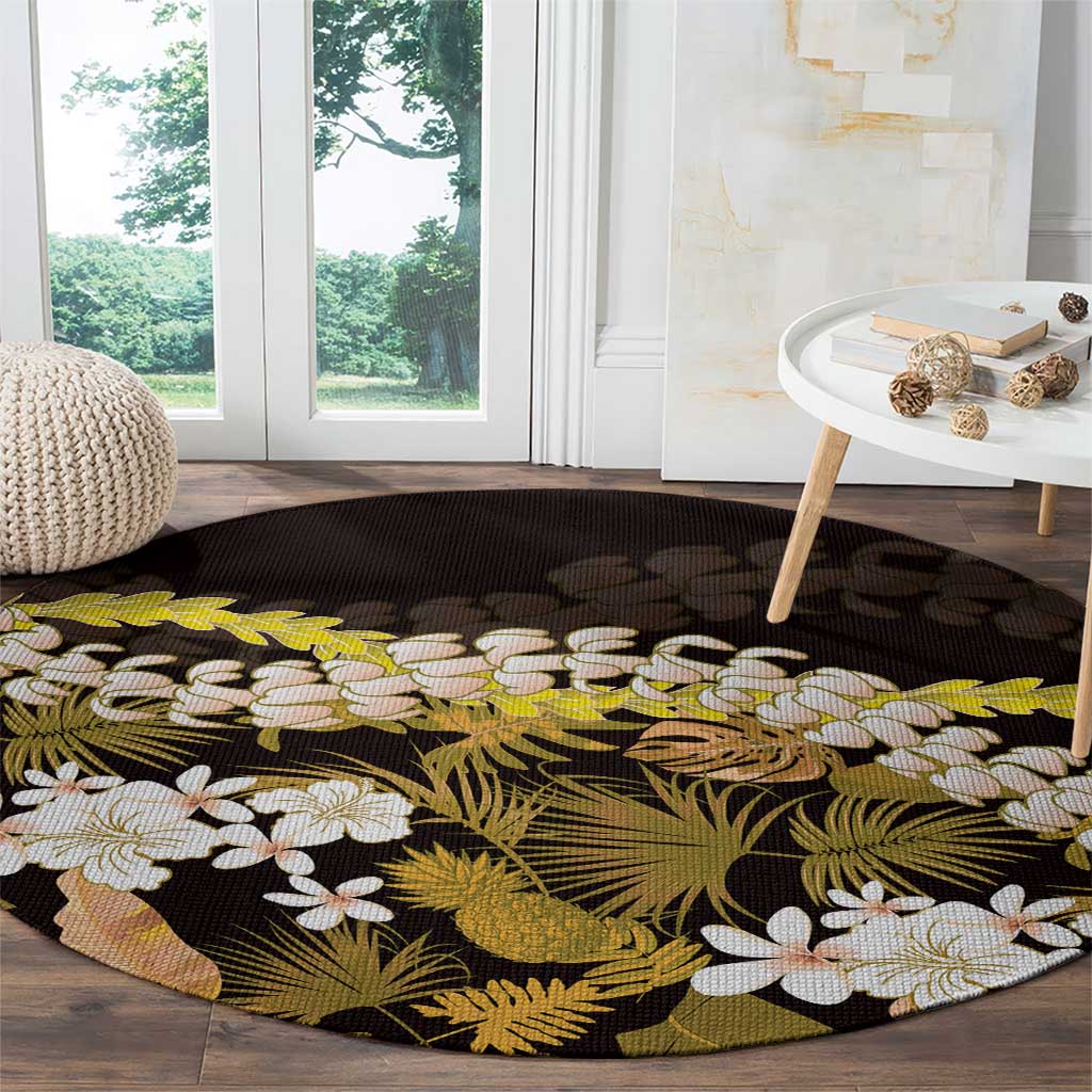 Kula Aloha Hawaii Lei Round Carpet Tropical Flowers Elegant Vibe - Polynesian Pride