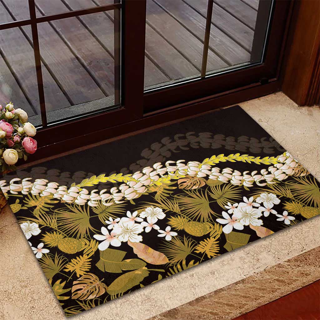 Kula Aloha Hawaii Lei Rubber Doormat Tropical Flowers Elegant Vibe - Polynesian Pride