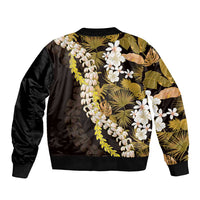 Kula Aloha Hawaii Lei Sleeve Zip Bomber Jacket Tropical Flowers Elegant Vibe - Polynesian Pride
