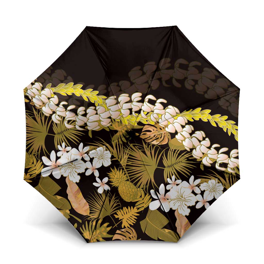 Kula Aloha Hawaii Lei Umbrella Tropical Flowers Elegant Vibe - Polynesian Pride